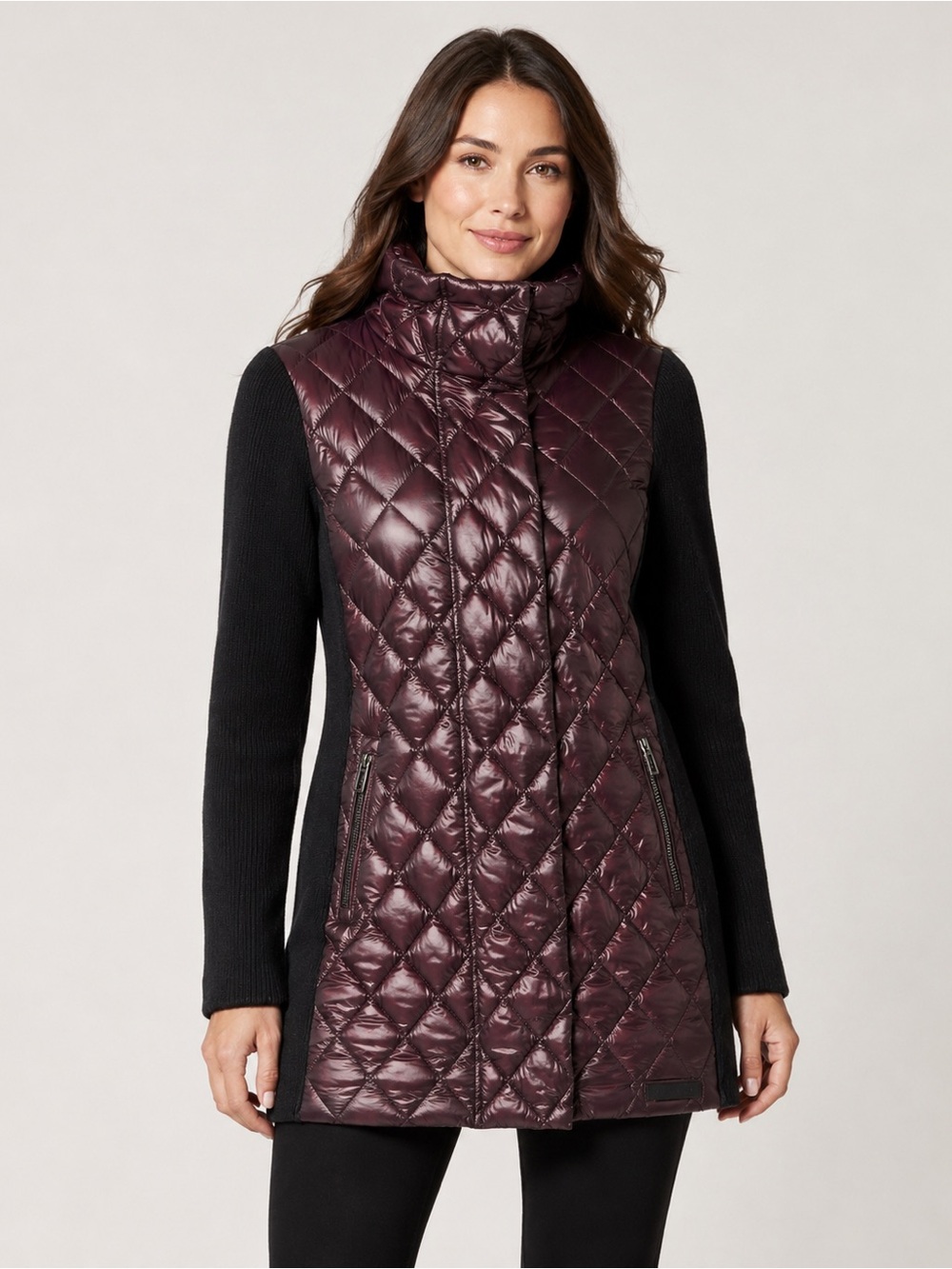 Calvin Klein Performance Women’s Large Burgundy Premium Down Long Puffer Coat